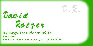 david rotzer business card