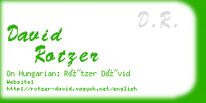 david rotzer business card